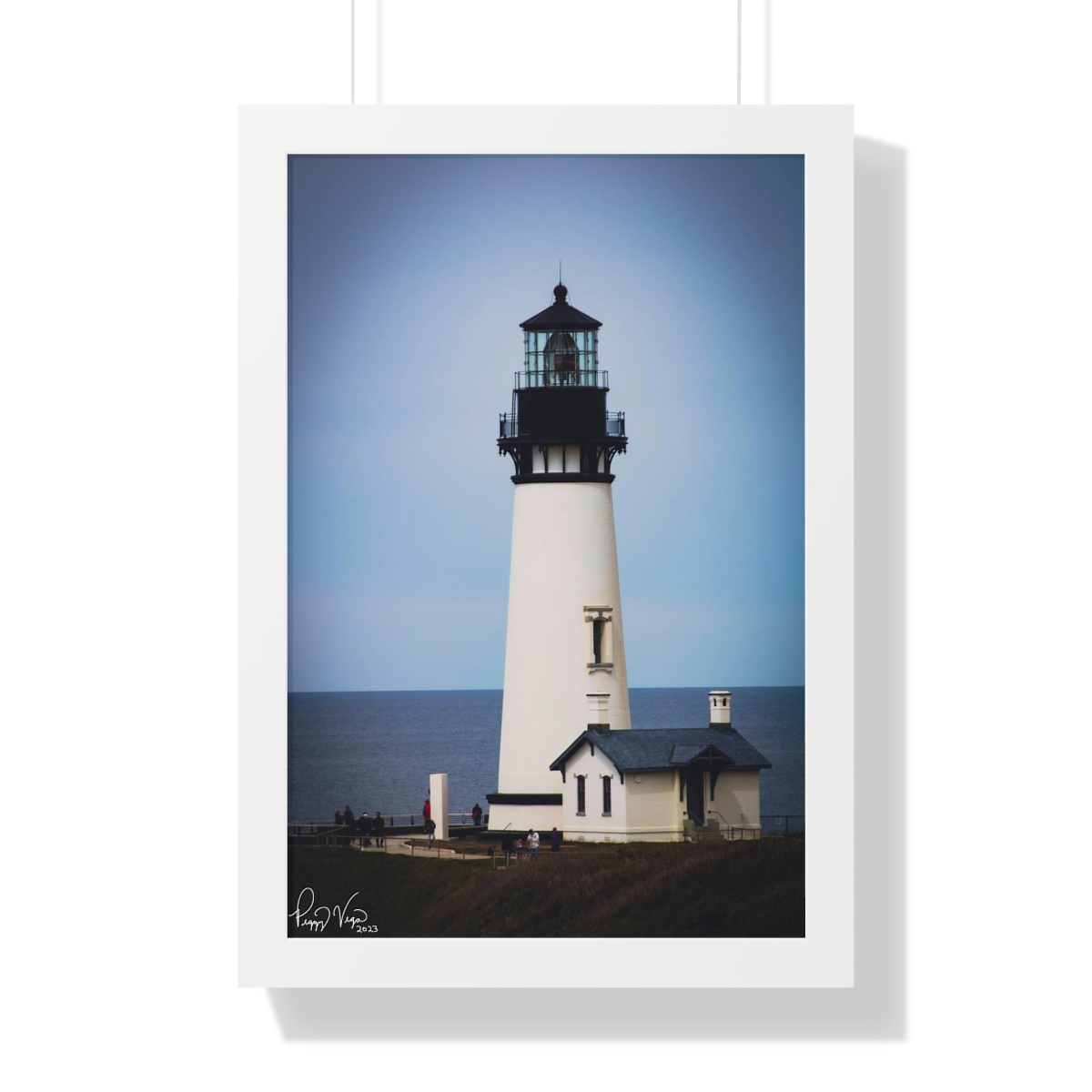 Yaquina Lighthouse Framed Print by Peggy Vega