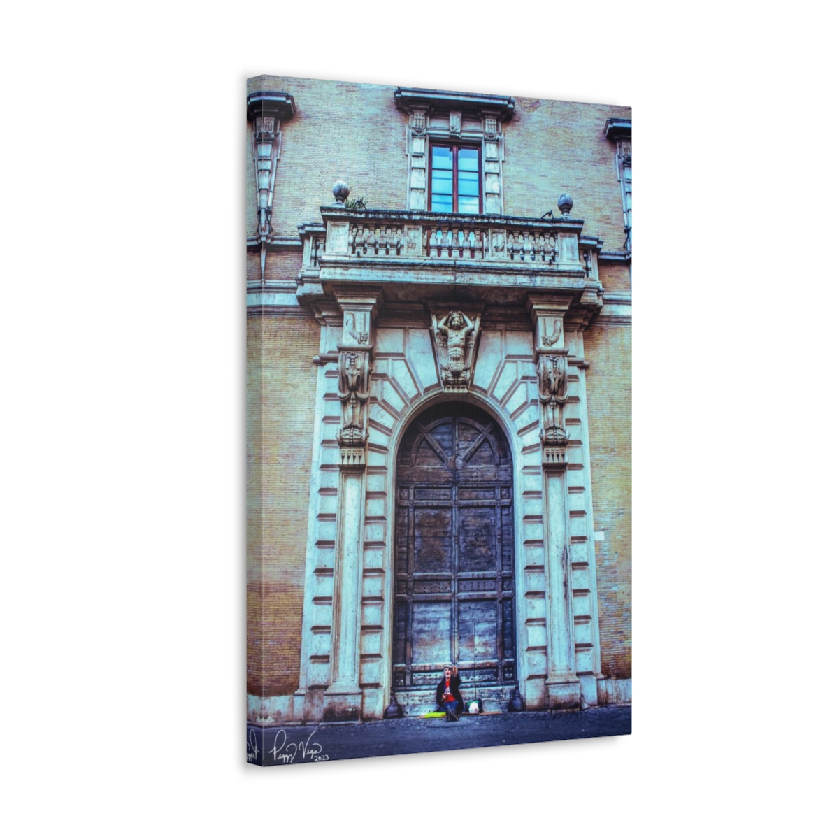 Door of the Saint Callixtus Palace Canvas Print by Peggy Vega