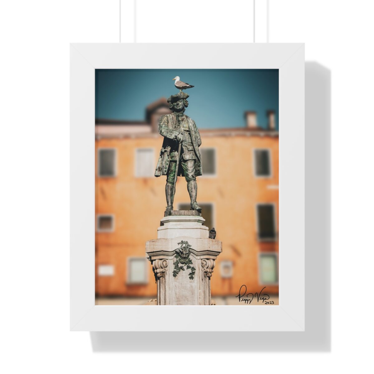 Goldoni Statue in Venice Framed Print by Peggy Vega